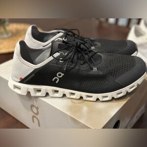 On Running Men's Black and White Athletic Shoes